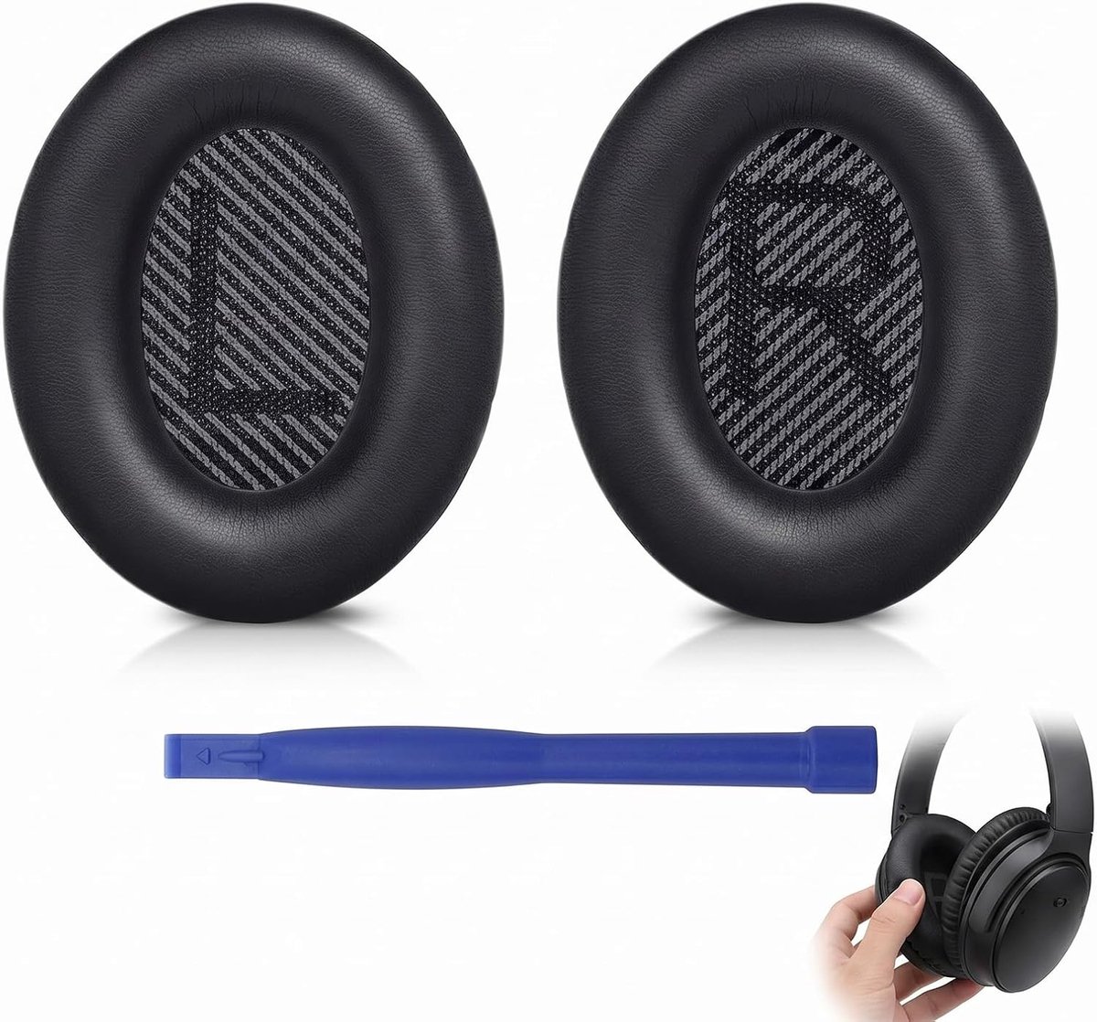 Replacement Ear Pads for 35 & II, Protein Leather and Memory Foam Ear Pads for Over-Ear Black - ShopVlot