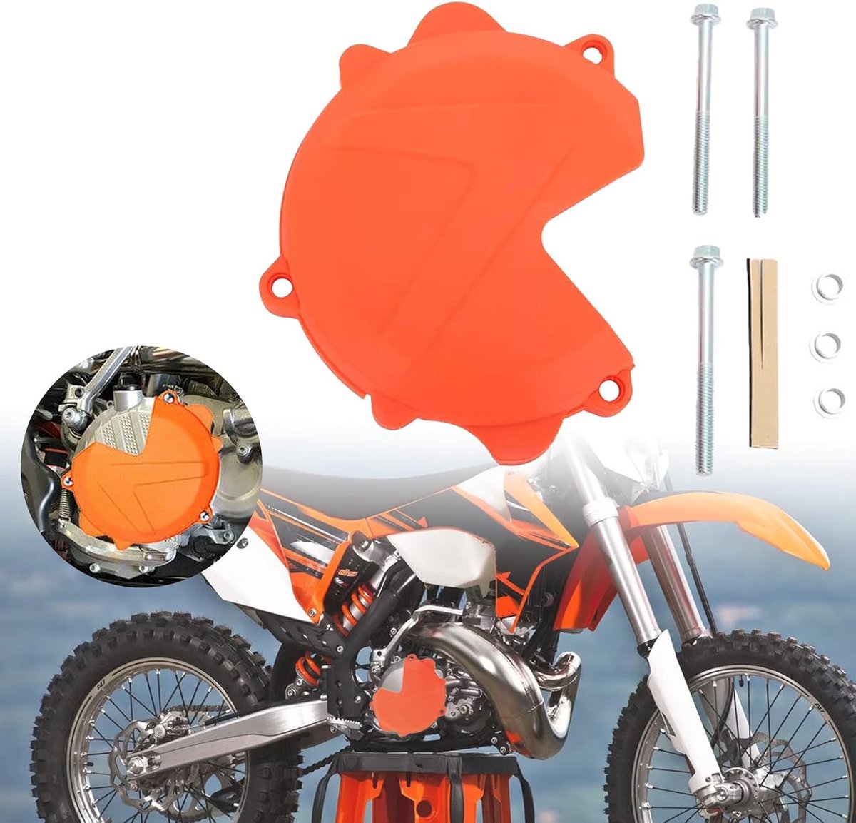 Clutch Cover Protector Plastic Side Case Guard Engine Clutch Protective Cover for K.T.M EXC/XCW/SX/XC 250/350 - ShopVlot