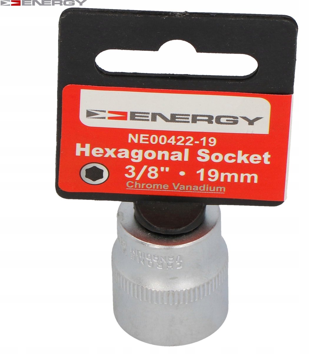 Dopsleutel 3/8" 19mm Zeskant