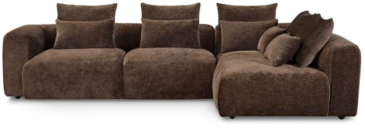 Hoekbank June Chenille Choco Rechts - Giga Meubel