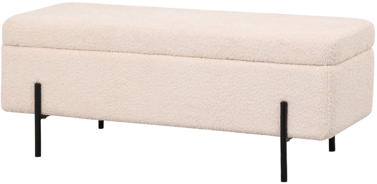 Giga Meubel Opbergbank Jari - 110x45x40cm - Beige Bouclé