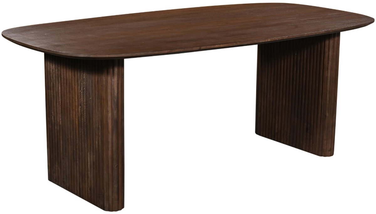Giga Meubel Eettafel Juro - Deens Ovaal - Mangohout - 200cm donkerbruin