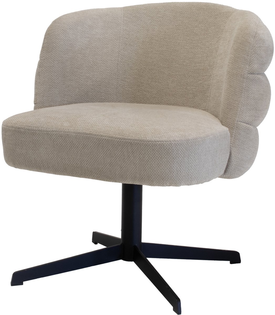 DÉJA Living Eetkamerstoel Félix - Metaal/Stof - Taupe - Set van 2