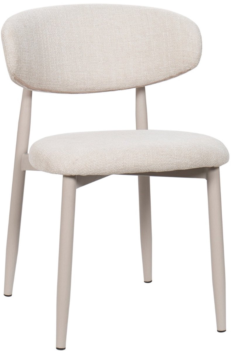 Giga Meubel Eetkamerstoel Alexia - Beige/Beige - Set van 2