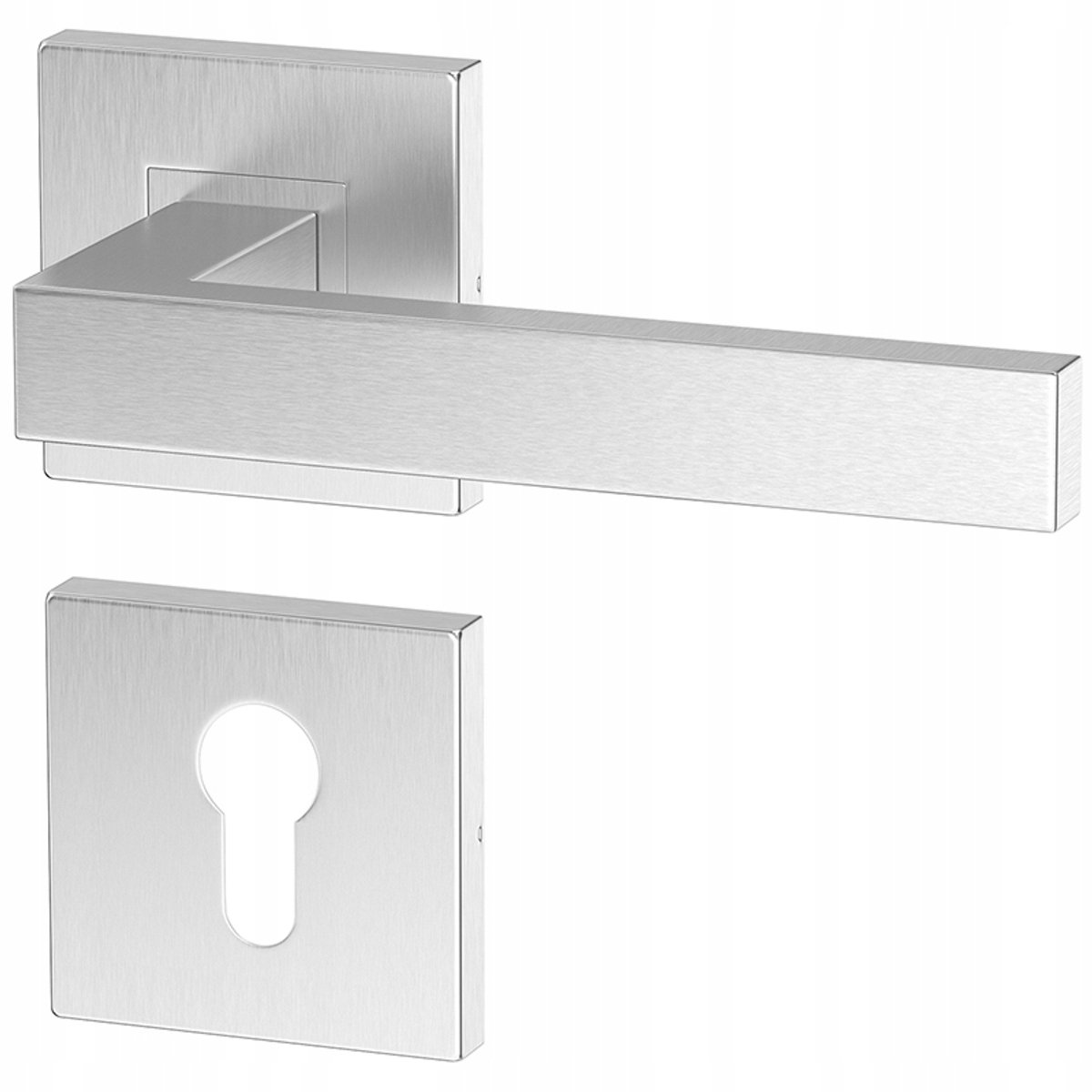 Ergo Roestvrij Staal INOX Deurkruk Set met Cilinderrozetten