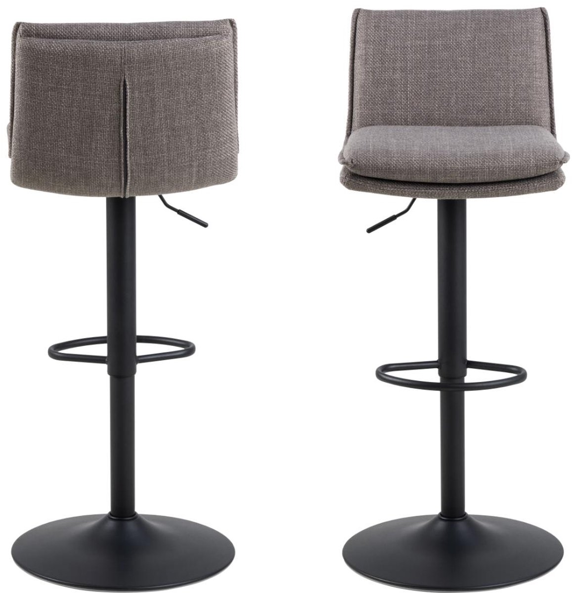 Barkruk Grijs - 44x53x107cm - Zitdiepte38cm - Set van 2