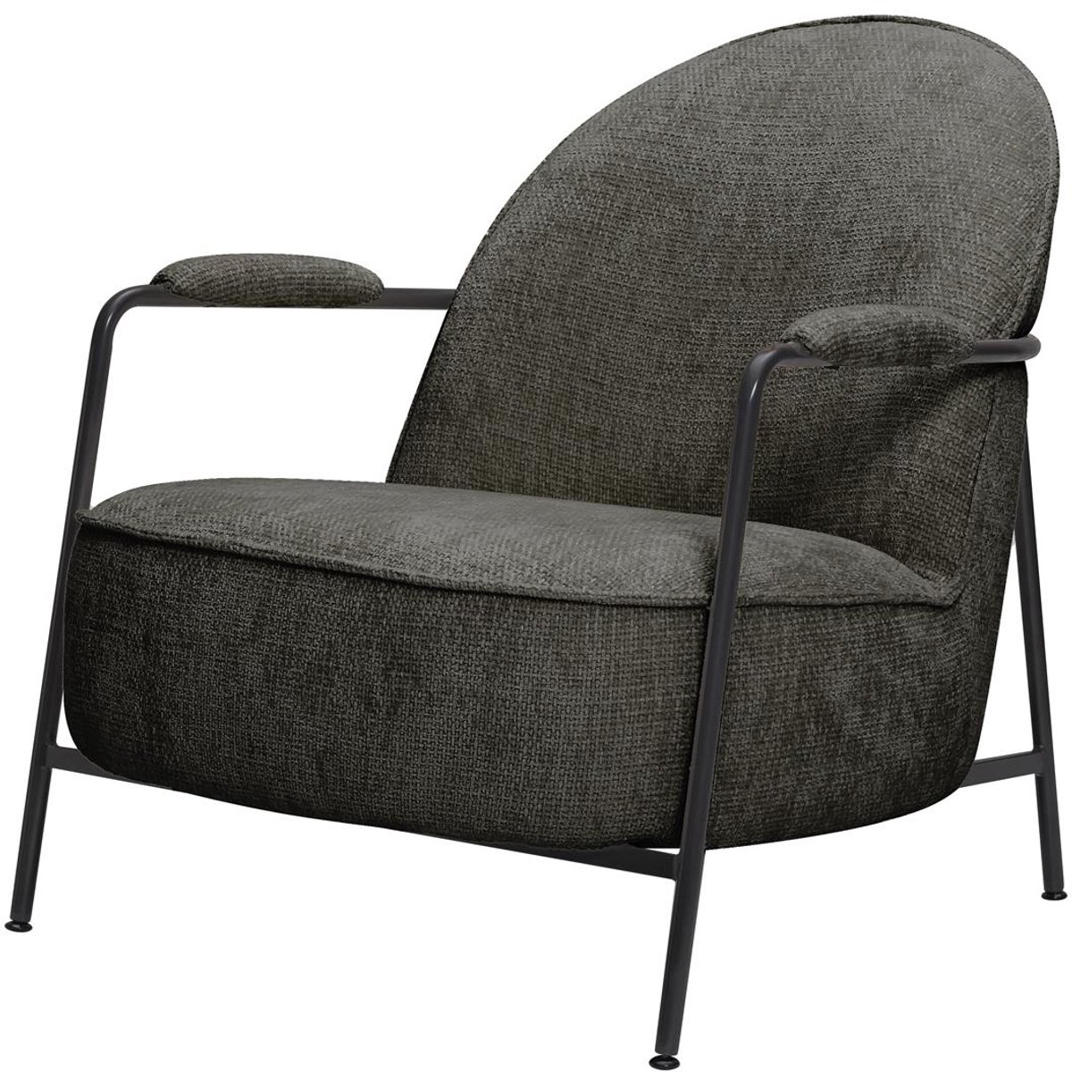 Tower Living Fauteuil Amelia - Donkergrijs Stof - Met Armleuning - 82x73x77cm