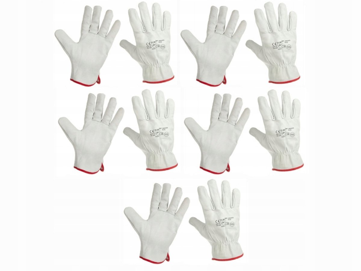 5 paar Werkplaats Handschoenen, Geitenleer, Maat 11
