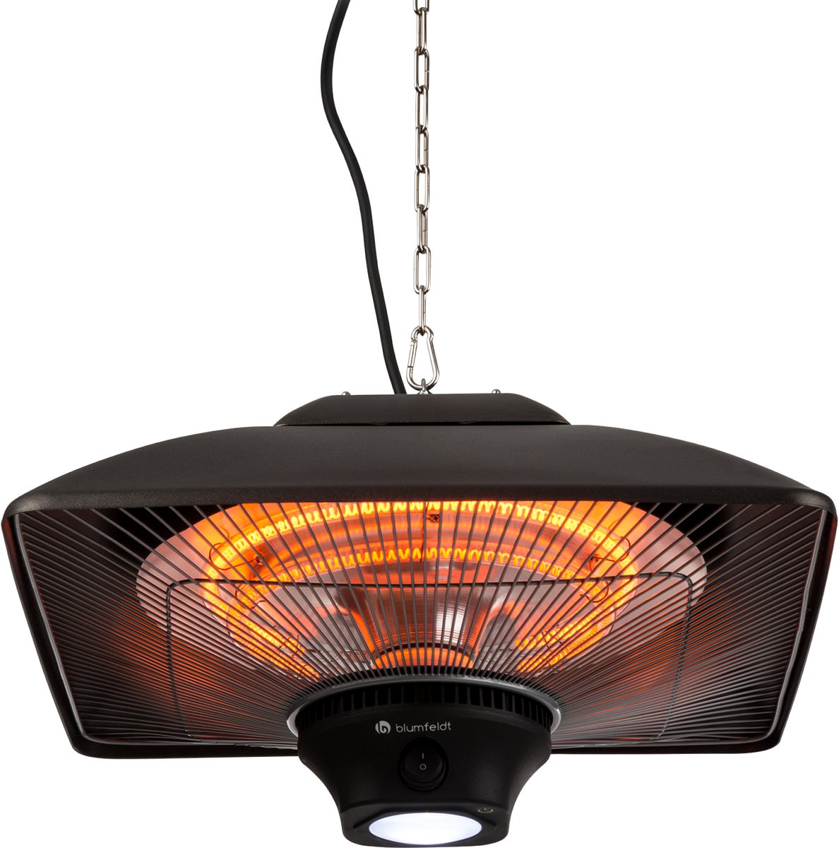 blumfeldt Heat Square infrarood warmtestraler - 2 standen 1000 / 2000 W - tot 40 m² - twee carbon verwarmingselementen - afstandsbediening - LED-lamp