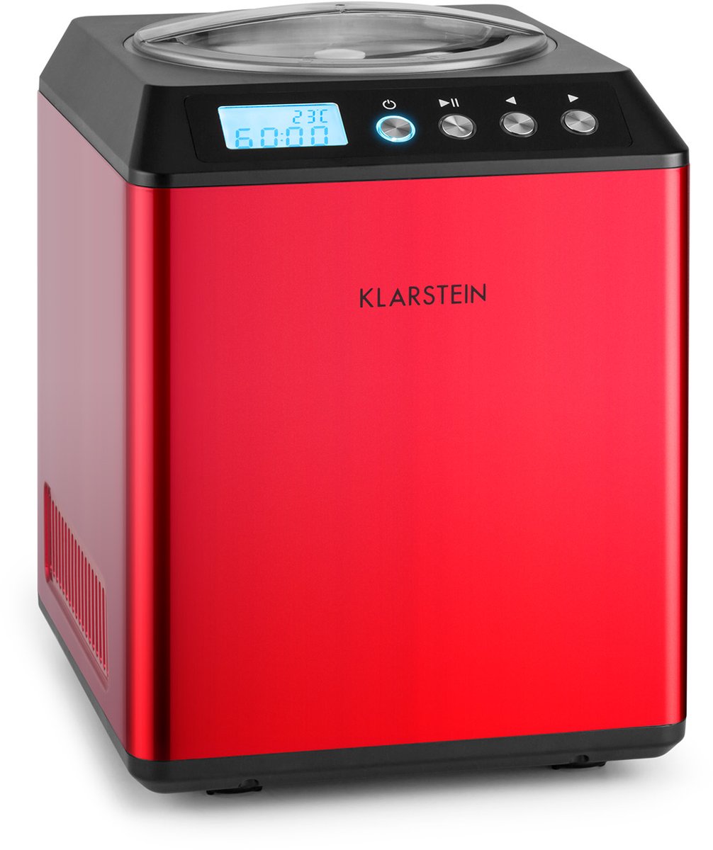 Bol.com Klarstein Roomijsmachine Vanilla Sky met Compressor 2L 180W - IJsbereider voor - LCD-Display Auto-Stop - voor Thuis voor... aanbieding