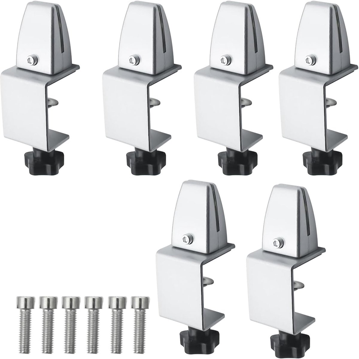 Pack of 6 Adjustable Desk Clamp for Office, Call Center, Libraries, Study Classes (Silver) - ShopVlot