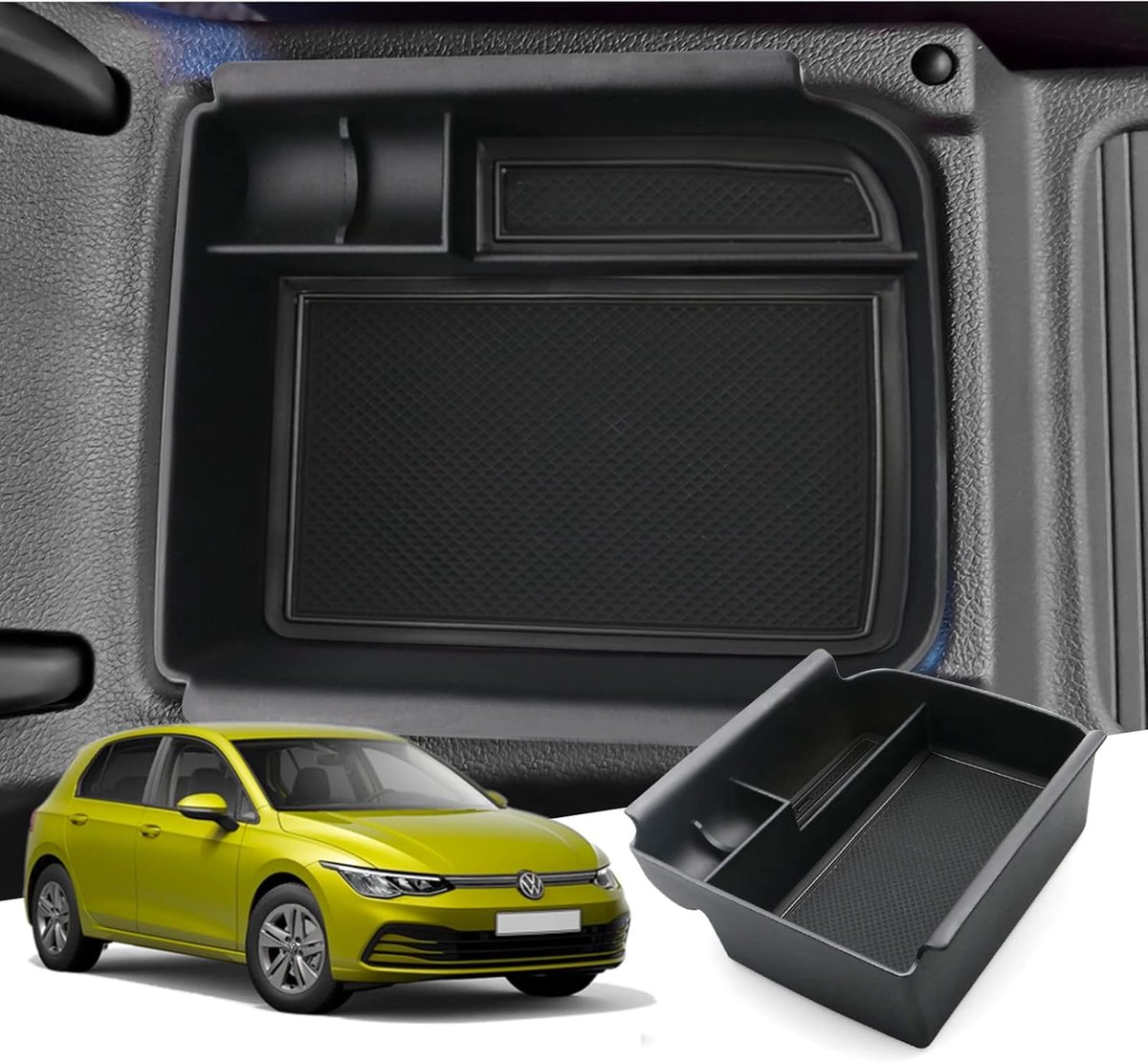 GAFAT Golf 8 MK8 GTI GTE GTD Alltrack R Variant 2020-2023 2024 Center Console, Storage Box, Armrest, Organizer Tray - ShopVlot