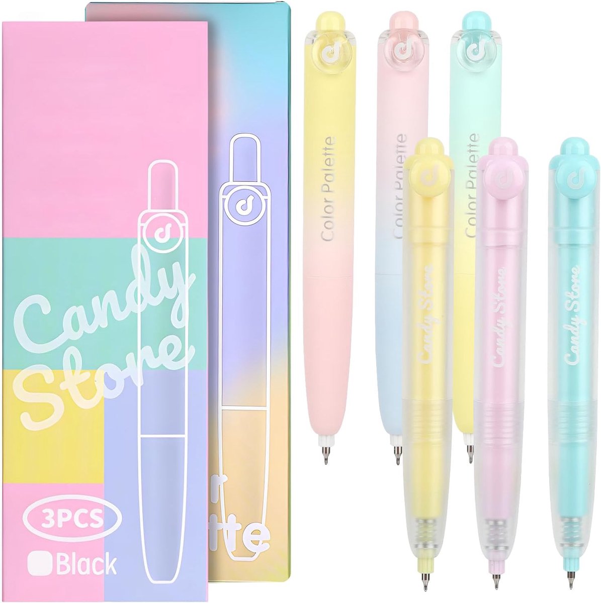 Balpenset met praktisch zakdesign, 0,5 mm punt, sneldrogende zwarte inkt voor kantoor, school en kinderen, 6 stuks - ShopVlot