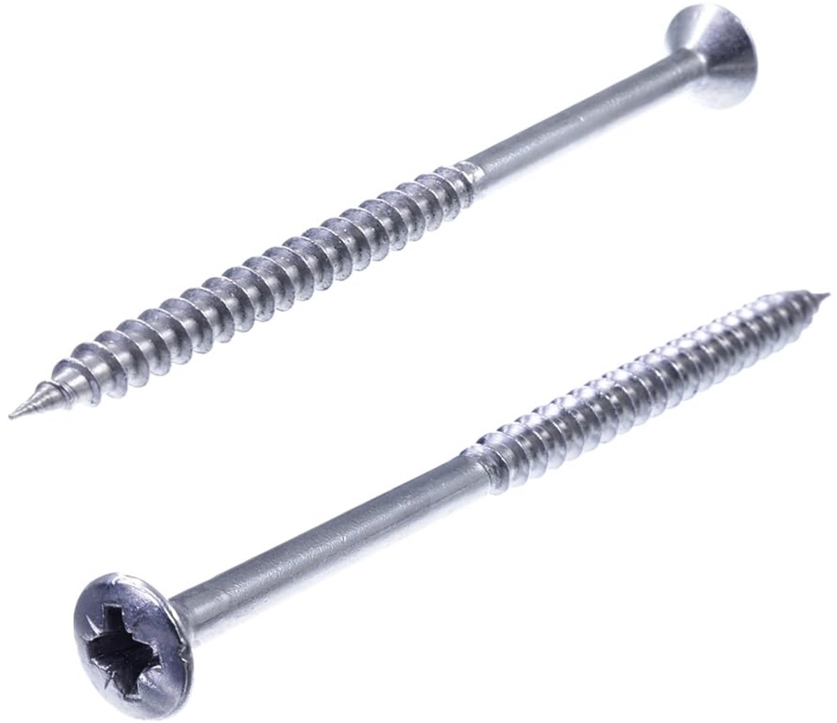 SECCARO Chipboard screw, lens head, 6 x 100 mm, stainless steel A2, wood screw with partial thread, Phillips head / - ShopVlot