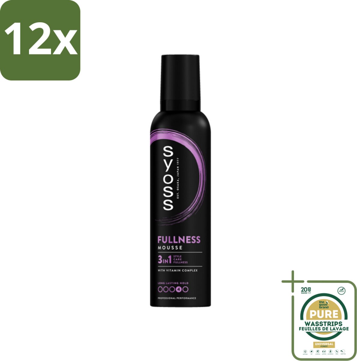 Syoss - Fullness - Haarmousse - Lichtgewicht Volume - 250 ml - Voordeelverpakking - 12 stuks - Haarmousse - Haarstyling