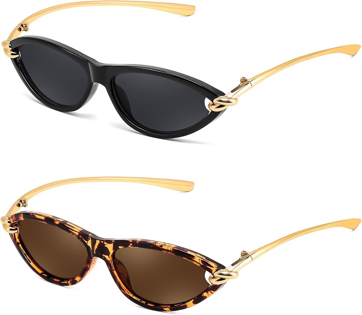 FEISEDY Vintage kattenogen zonnebril dames klein smal cateye-bril retro met UV400-bescherming B4186 - ShopVlot