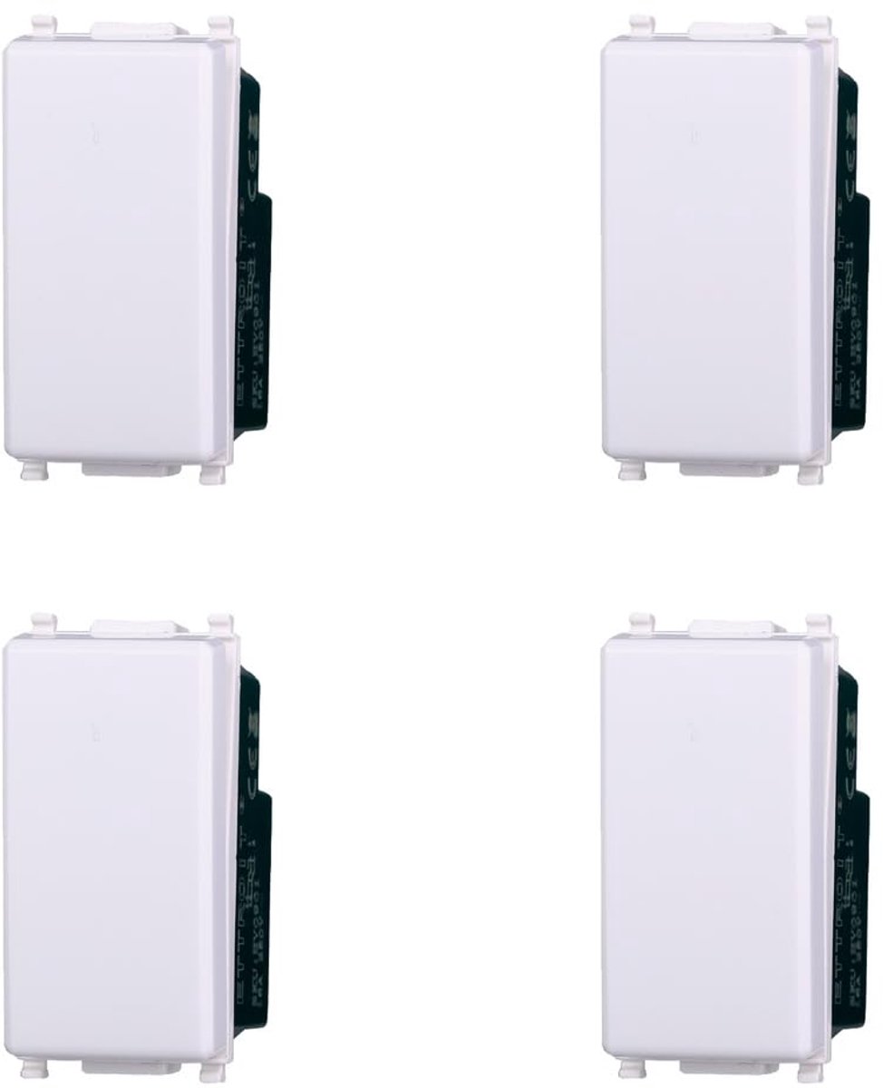 Inverter 1P 16A - Plana kleur wit - 4-delige kit - veelzijdige aansluitmogelijkheden - ShopVlot