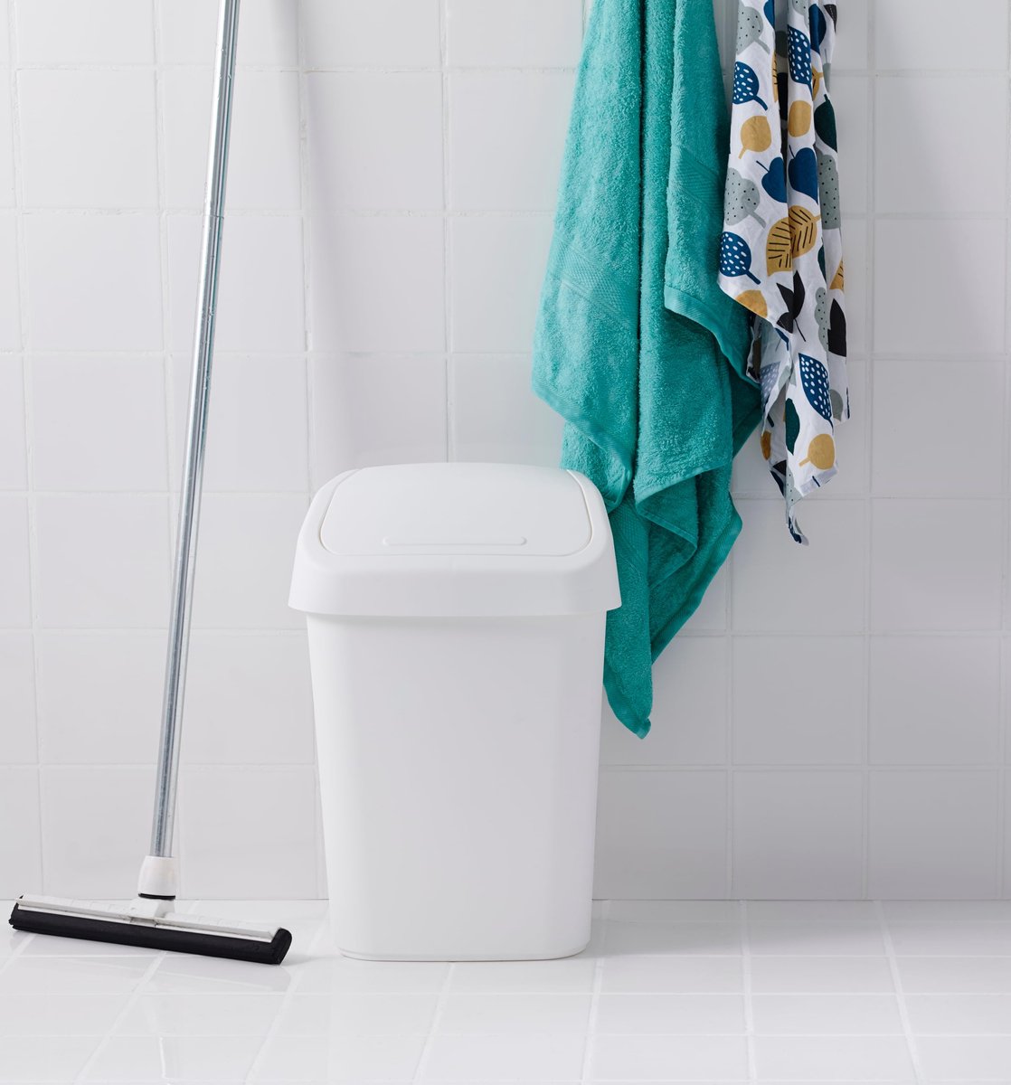 Prullenbak 10L - Witte wipdeksel - Compact en stijlvol - Ideaal voor elke ruimte - ShopVlot