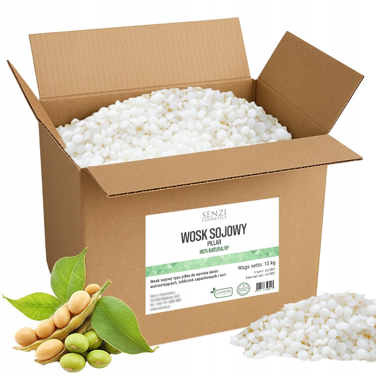 10kg Sojawas Pillar Pastilles - 100% Natuurlijk DIY Kaarsen Maken