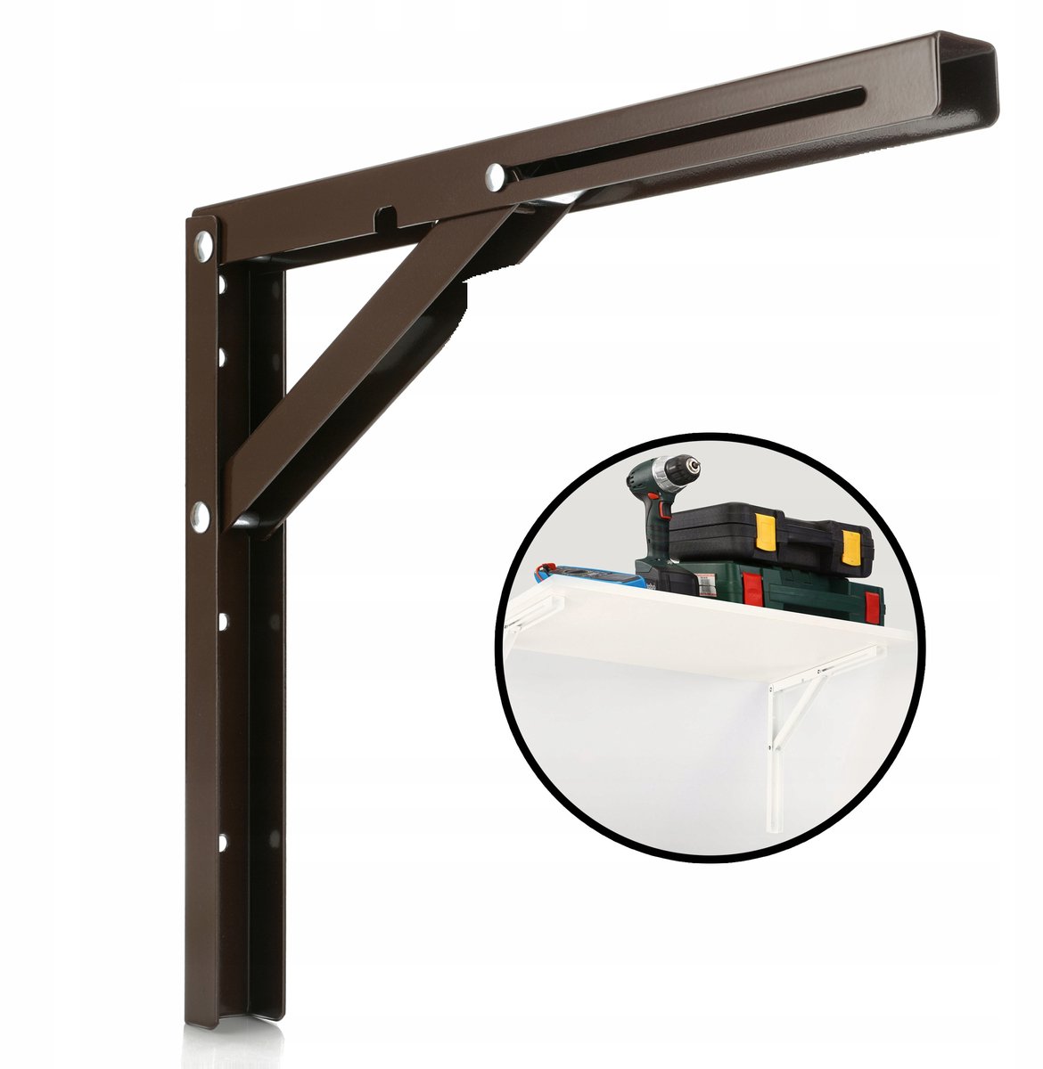 Opklapbare Wandsteun voor Blad/Plank 300x260mm - Brons