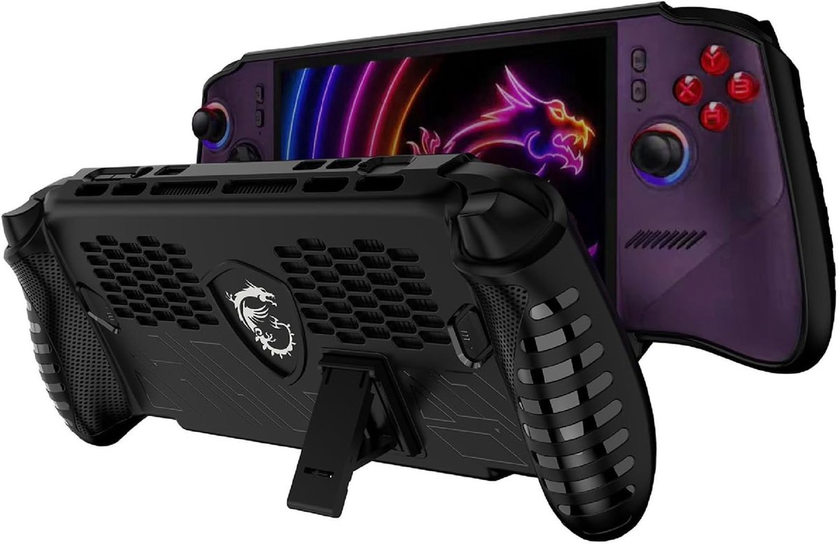 Case Compatible with MSI Claw 8 EX ai+, Soft TPU Case with Kickstand Anti-Scratch Protective-Black - ShopVlot