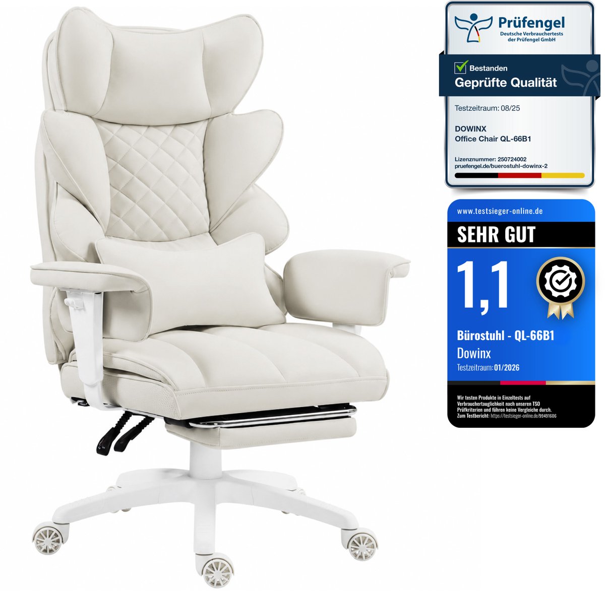 Afbeelding van Dowinx Ergonomische Gamingstoel met Pocketvering Zitkussen -