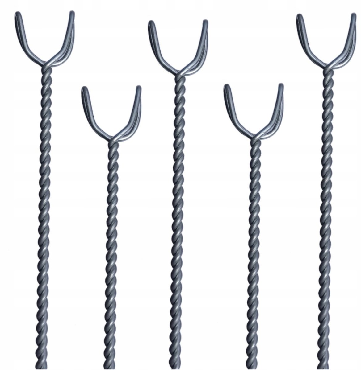 Set van 5 metalen vuurkorf grillstok houders, 64cm