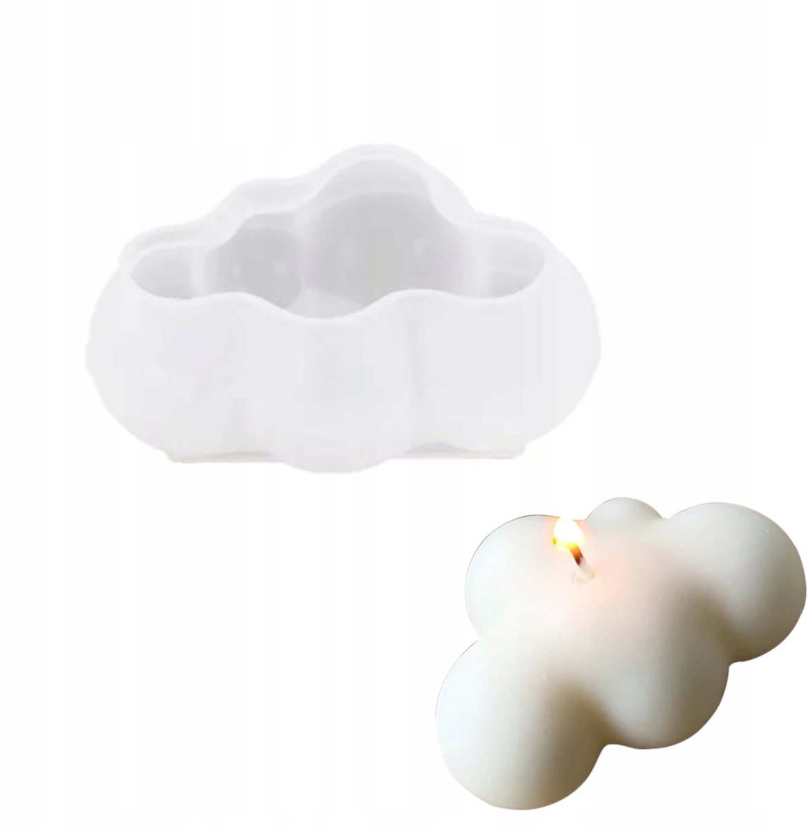 3D Wolken Siliconenmal voor Kaarsen, Gips, Zeep en Hars