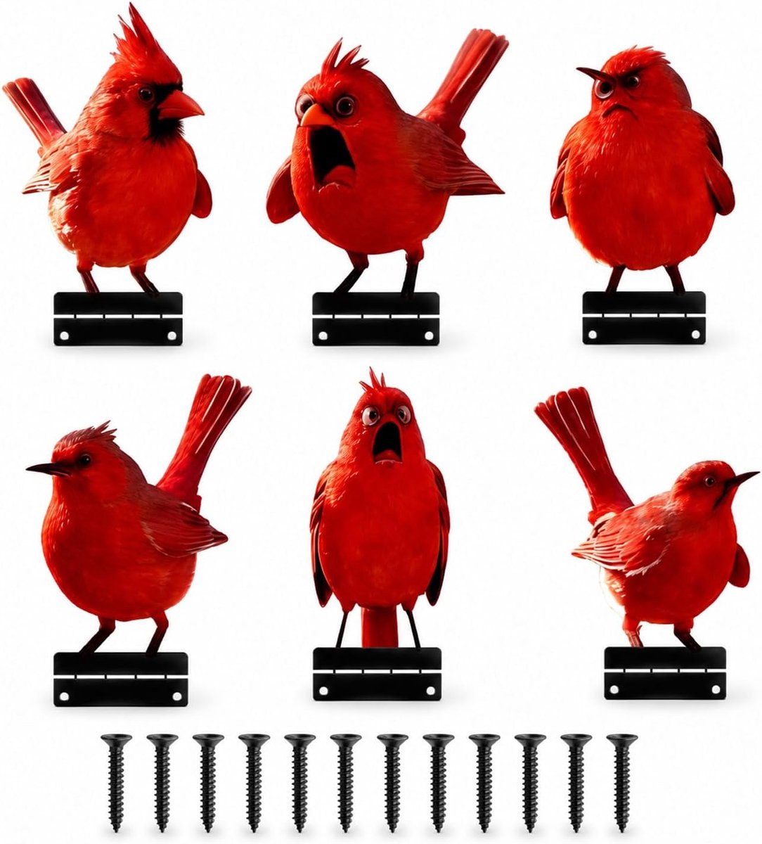 6 vogels tuinstekers van metaal voor buiten wanddecoratie - ShopVlot