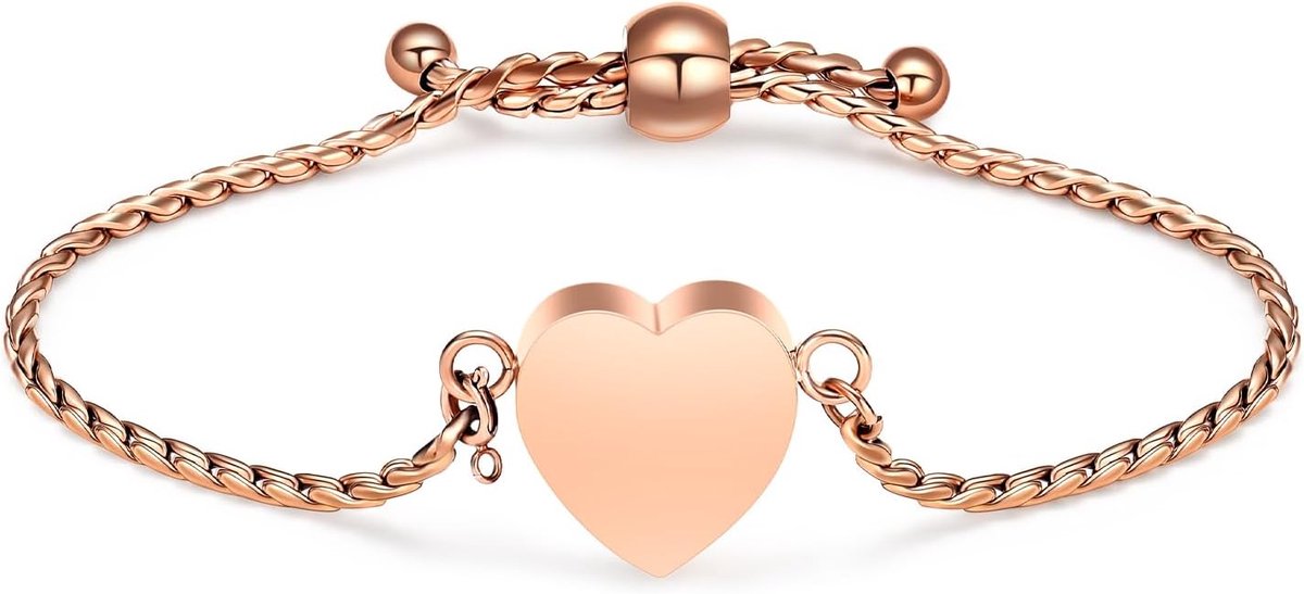 Heart Shaped Urn Bracelet for Men Women Stainless Steel Souvenir Bracelet for Human Ash - ShopVlot