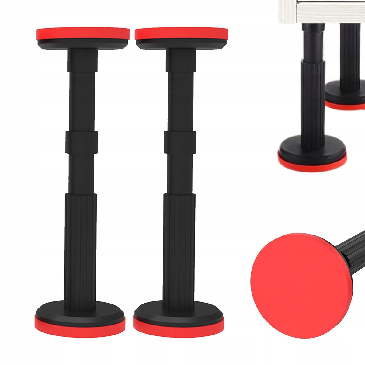 Verstelbare Meubelsteunen 2 Stuks Zwart 18-44cm