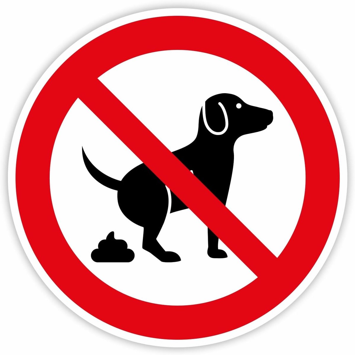 Sticker verbod hondendrollen 20 cm - contour gesneden - weerbestendig - voorkomt overlast - ShopVlot