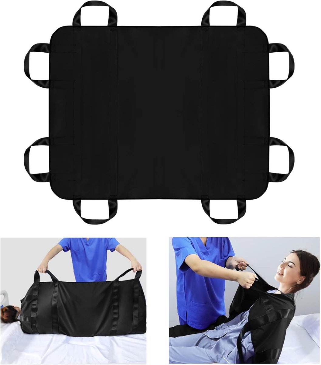 Transferboard voor patiënten 48 x 40in - Nylon met 8 handgrepen - Geschikt voor ouderen en overgewicht - ShopVlot