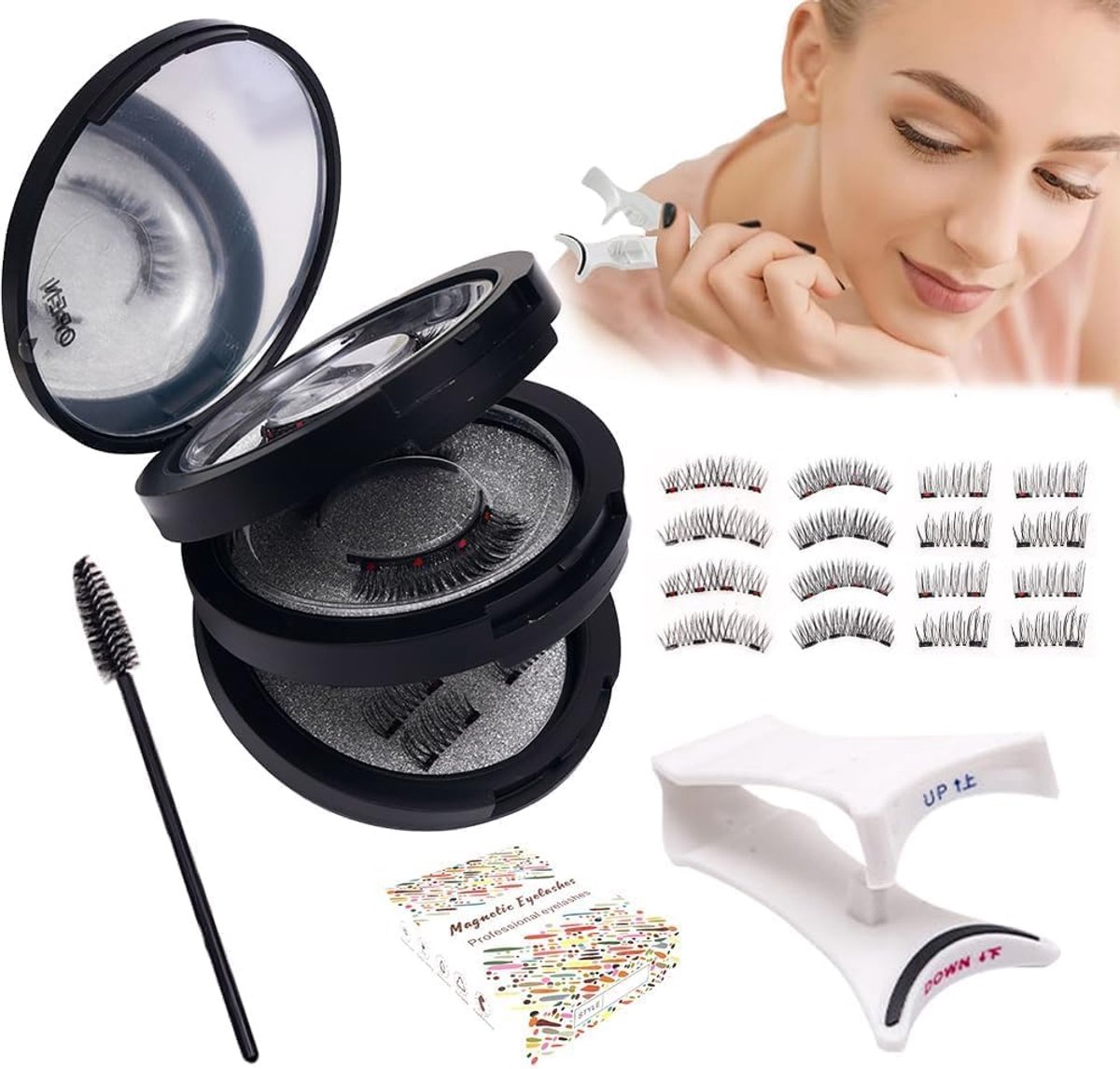 Magnetische wimperset - herbruikbare kunstwimpers - natuurlijk uitziend - eenvoudig aan te brengen - ShopVlot