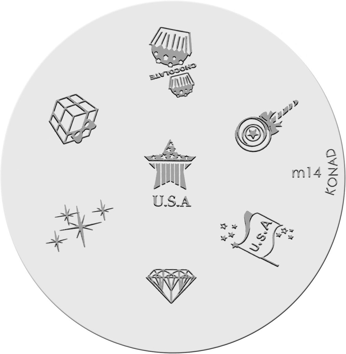 Sjabloonplaat voor nail art - verchroomd staal - M14 ontwerp - ideaal voor nail art creaties - ShopVlot