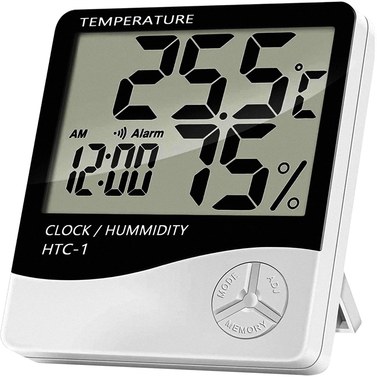 Digitale thermometer hygrometer - groot LCD scherm - Celsius Fahrenheit met alarmfunctie - ideaal voor thuisgebruik - ShopVlot