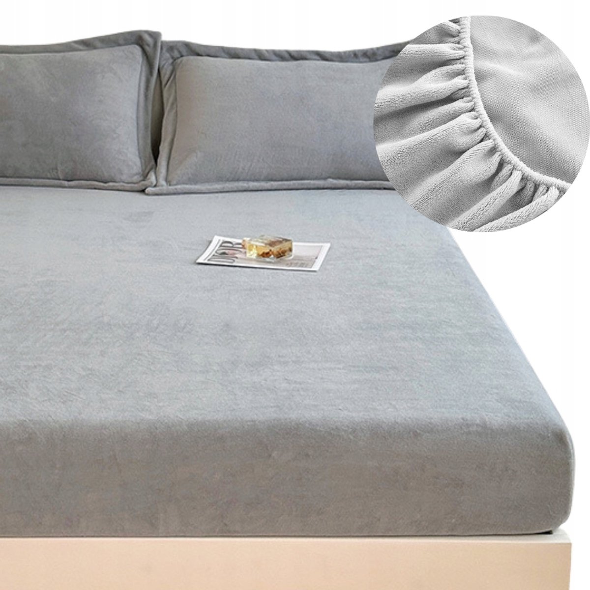 Zacht Pluche Hoeslaken met Elastiek 180x200cm - Warm & Zacht Grijs