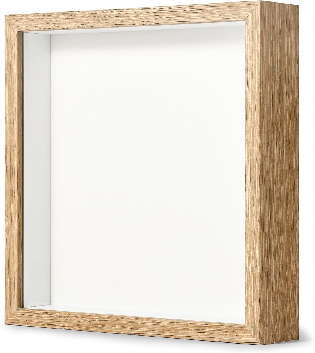 Witte schaduwbox lijst 20 x 20 cm - MDF - onbreekbaar glas - perfect voor DIY decoratie - ShopVlot