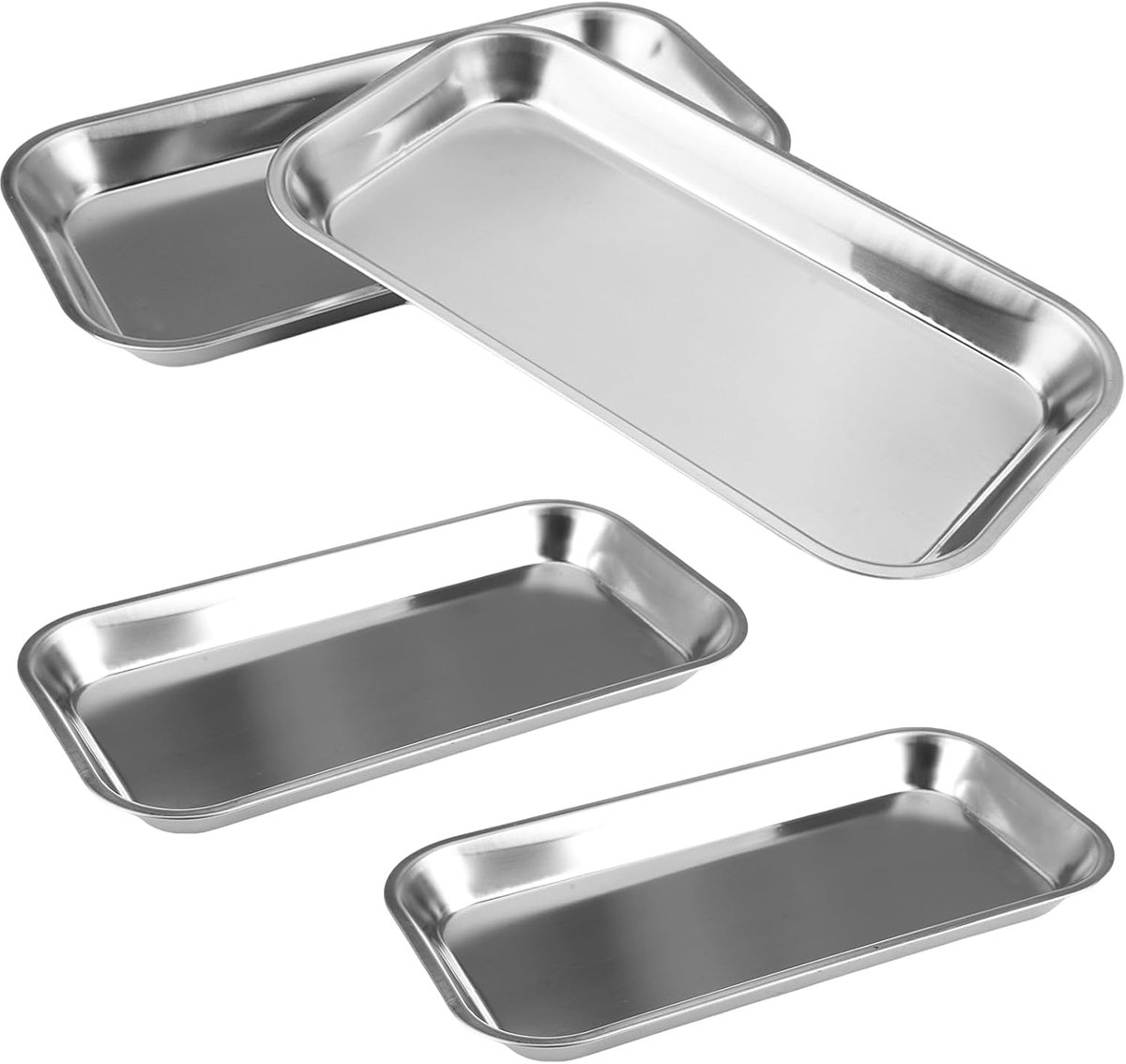 Medische instrument tray 23x12cm - roestvrij staal - compact en lichtgewicht - ideaal voor laboratoria - ShopVlot