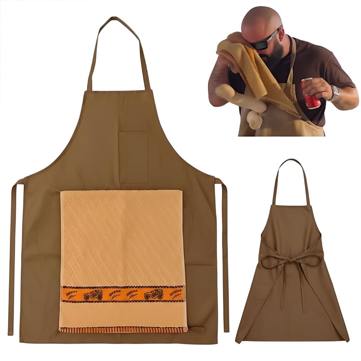 Pizzaschort - Grappig keukenschort - Voor mannen en vrouwen - Perfect voor pizza's bakken - ShopVlot