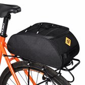 WRISIN Waterdichte Fietsdragertas 8L - Grote Opening Achtertas voor Bagagedrager - 600D Oxford Stof & Snelle Ontgrendeling - Multifunctionele Fietstas met Handgreep & Schouderriem (Zwart)