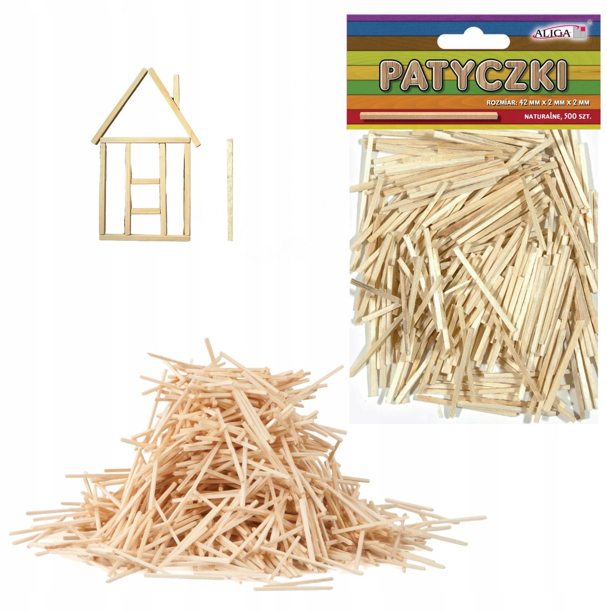 500 Natuurlijke Houten Stokjes voor Knutselen & Scrapbooking