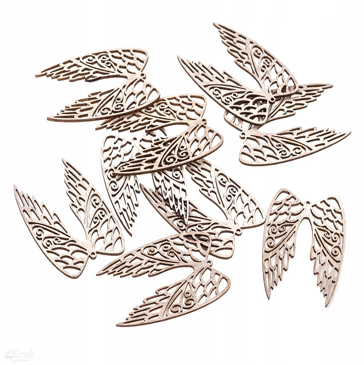 Houten Vleugels 6cm 9stuks - Decoratie voor Knutselen & Scrapbooking