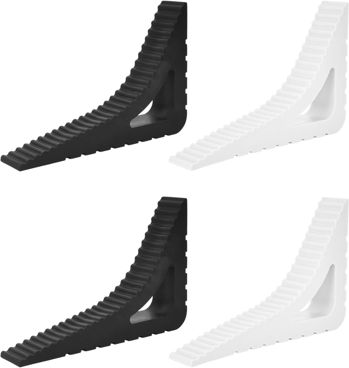 4 stuks wigvormige deurstoppers, antislip deurstopper van rubber, voor alle soorten vloeren, bescherming van muren en - ShopVlot