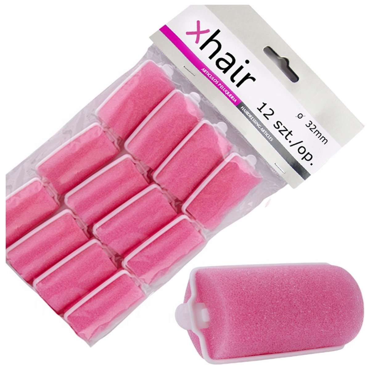 Zachte schuimrollers voor haar 32mm - 12 stuks voor krullen en golven