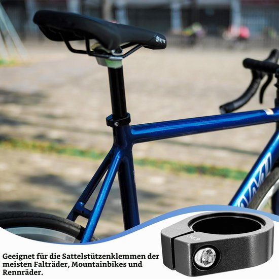Sattelklemme 34,9 mm voor fietsen - Aluminium met inbussleutel, zwart — afbeelding 3