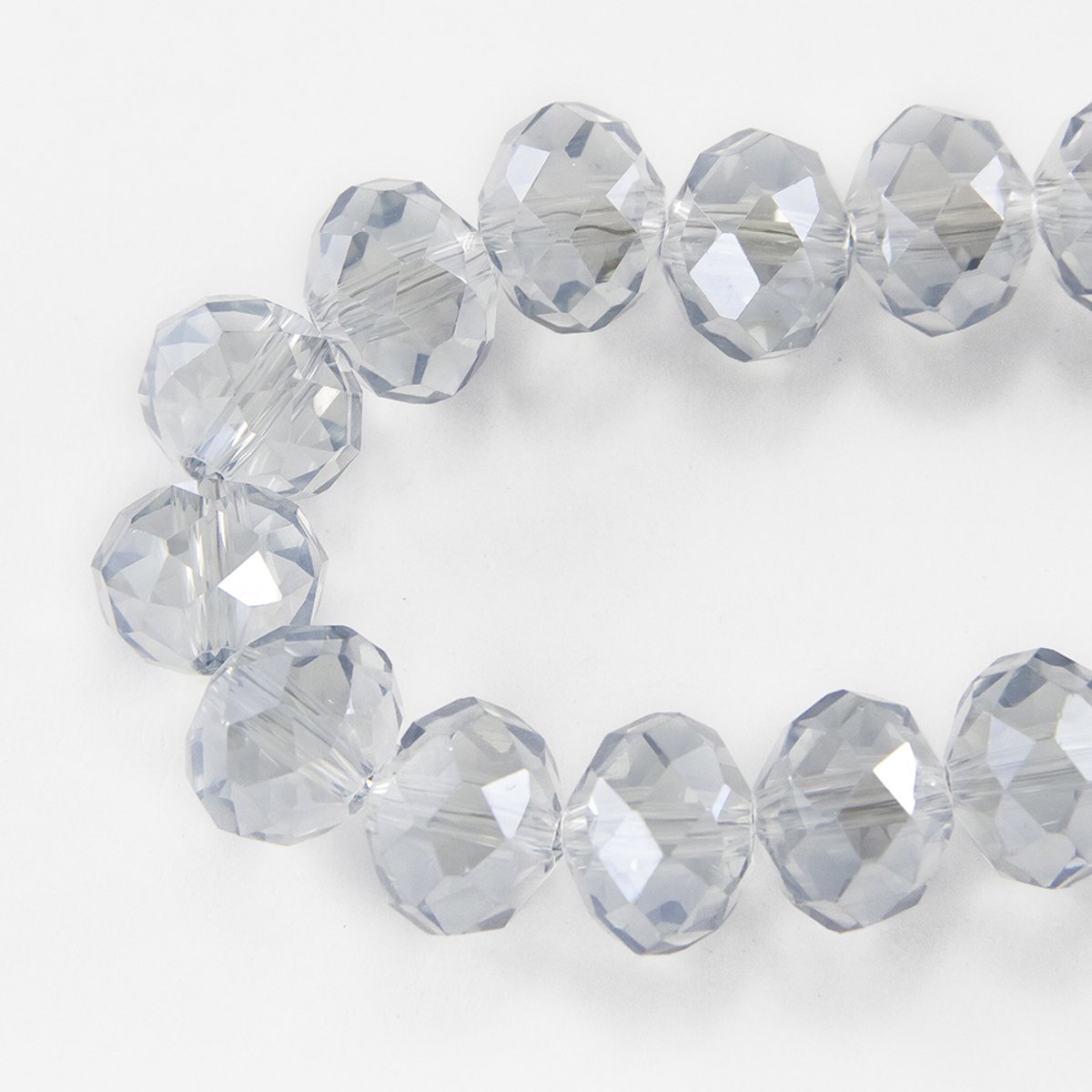 Gefacetteerde Glaskralen Rondel Grijs 2.5x2mm - 195 stuks