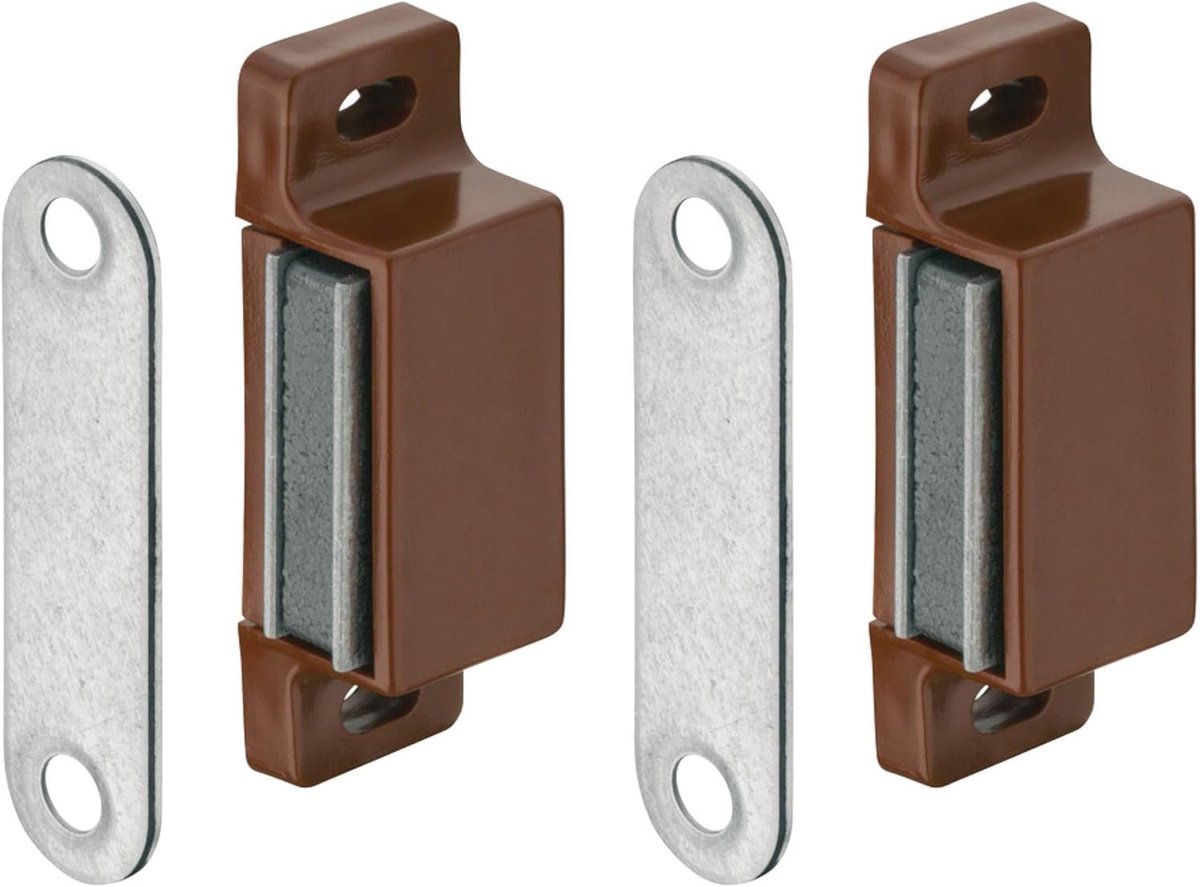 cyclingcolors 2 x magneetsnapper 4 kg wit zwart bruin magnetische snapper kast kast rechthoek (bruin) - ShopVlot