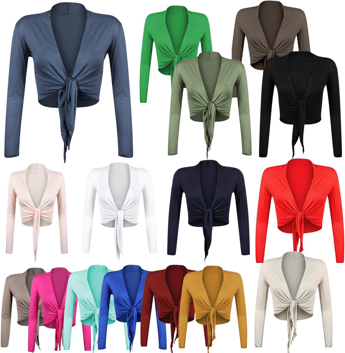 Gloop Women's Long Sleeve Bolero Button - ShopVlot