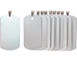 Rectangle Aluminum Empty Dog Tags, DIY Engraved Cat Dog ID Tags, Personalized Pet Identity Name Tags, Size 46mm x - ShopVlot